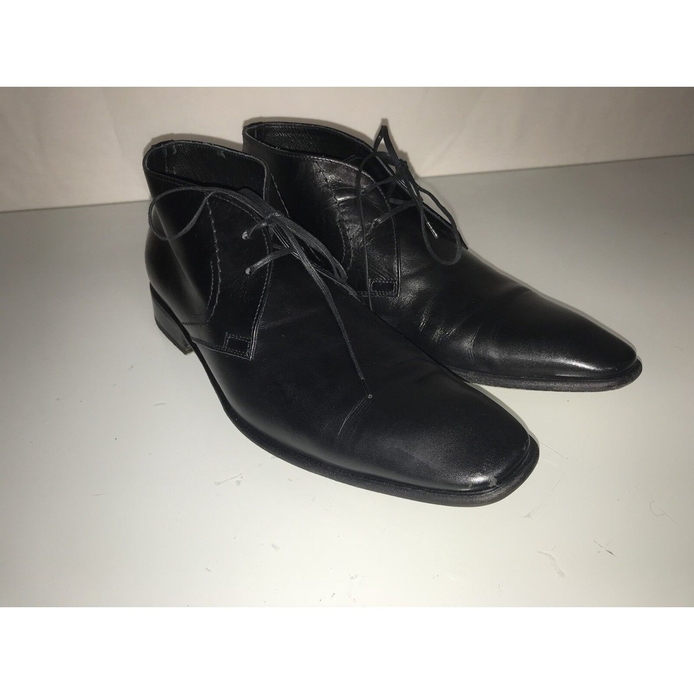 Doucal's Men's Black Leather Chukka- size 8.5M